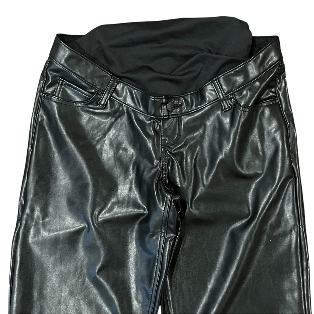 Abercrombie & Fitch Maternity Vegan Leather 90s Straight Pant 29 8 - Picture 4 of 7